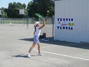 Meghan Daly serves at Regional Competition